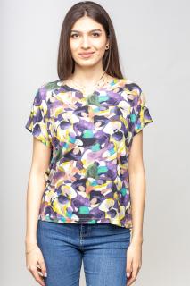Tricou din vascoza cu imprimeu pictural