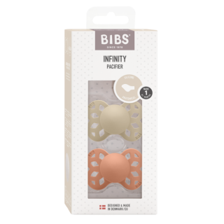 2 Pack Bibs Infinity Anatomical Vanilla   Peach 1 (0-6 luni)