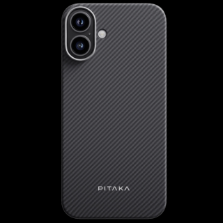Husa MagEZ 5 Pitaka, Aramida 600D iPhone 16 Plus, Negru Gri, MagSafe, Ultra Slim