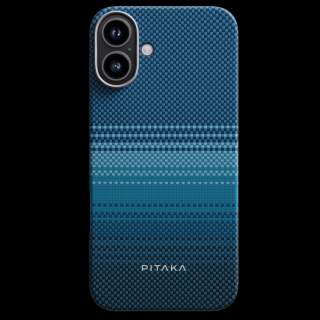 Husa MagEZ 5 Pitaka Moonrise, Aramida iPhone 16 Plus, Albastru, MagSafe, Ultra Slim