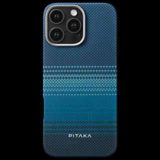Husa MagEZ 5 Pitaka Moonrise, Aramida iPhone 16 Pro Max, Albastru, MagSafe, Ultra Slim
