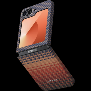 Husa MagEZ 5 Pitaka Sunset, Aramida Samsung Z Flip 6, Maro, Ultra Slim