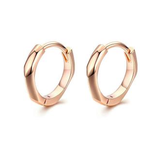 Cercei din argint Edge Hoop Rose Gold