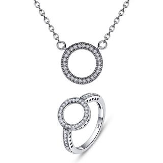 Set bijuterii din argint, colier si inel Open Circle