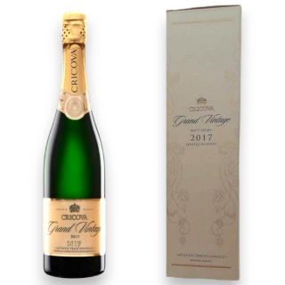 Sampanie Cricova Grand Vintage 2017 Brut Alb + Cutie