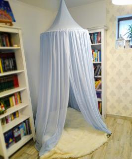 Baldachin de tavan bleu cu buline marunte, diametru 75 cm