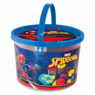 Galetusa cu 4 borcanase de plastilina si accesorii de modelat spiderman