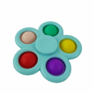 Jucarie spinner cu 5 buline, multicolor albastru