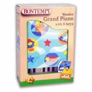 Pian din lemn Bontempi, cu 8 clape, bleu