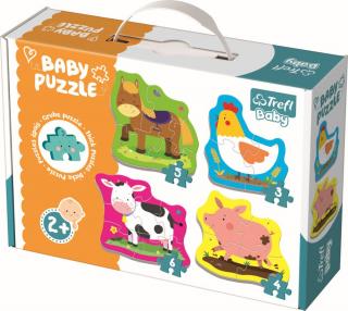 Puzzle Trefl Baby Clasic, Animale la Ferma, 3 4 5 6 piese