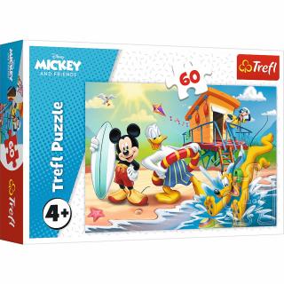 Puzzle Trefl - Disney Mickey and Friends, Distractie pe plaja, 60 piese