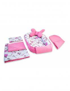 Set 5 piese Baby Nest din Bumbac, model balerine roz