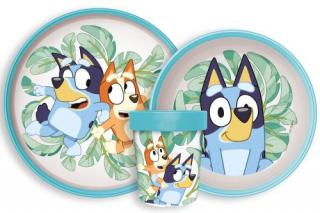 Set de masa Disney Bluey, antiderapant, din plastic pentru cuptorul cu microunde