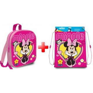 Set ghiozdan si geanta sport Minnie Mouse pentru gradinita