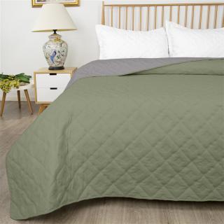 Cuvertura de pat reversibila, Dilios, Arena, 200x220 - green grey