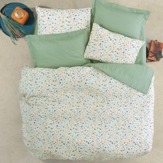 Lenjerie de pat 4 anotimpuri, doua persoane, bumbac 100%, Cotton Box, Lola - Green