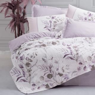 Lenjerie de pat 4 anotimpuri, doua persoane, bumbac 100%, Cotton Box, Nadia - Lilac