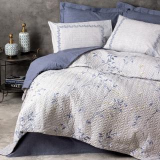 Lenjerie de pat 4 anotimpuri, doua persoane, bumbac 100%, Cotton Box, Nitsa - Dark Blue