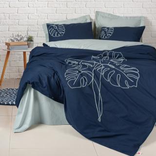 Lenjerie de pat cu broderie, 6 piese, bumbac 100%, Cotton Box, Silva - Mint