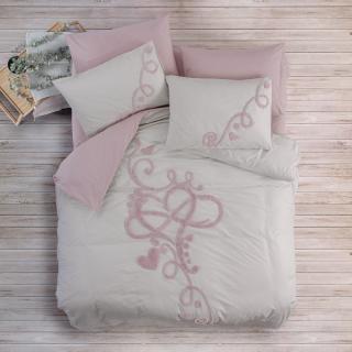 Lenjerie de pat Puff, doua persoane, bumbac 100%, Cotton Box, Bellini - Pink