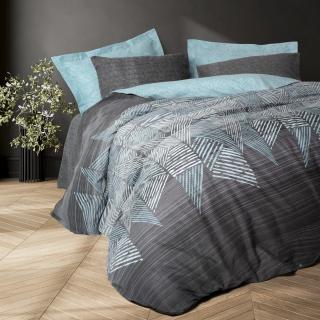 Lenjerie de pat ranforce, doua persoane, bumbac 100%, Cotton Box, Arel - Anthracite