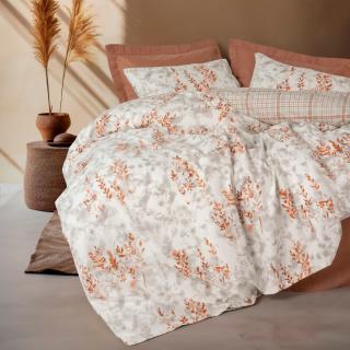 Lenjerie de pat ranforce, doua persoane, bumbac 100%, Cotton Box, Lamina - Cinnamon