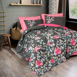 Lenjerie de pat ranforce, doua persoane, bumbac 100%, Cotton Box, Merlin - Pink