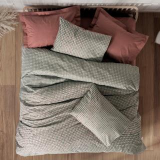 Lenjerie de pat ranforce, doua persoane, bumbac 100%, Cotton Box, Mote - Tile Red