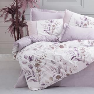 Lenjerie de pat ranforce, doua persoane, bumbac 100%, Cotton Box, Nadia - Lilac