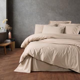 Lenjerie de pat ranforce, doua persoane, bumbac 100%, Cotton Box, Plain - Beige