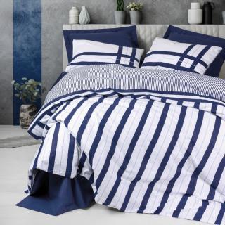 Lenjerie de pat ranforce, o persoana, bumbac 100%, Cotton Box, Nifty - Dark Blue