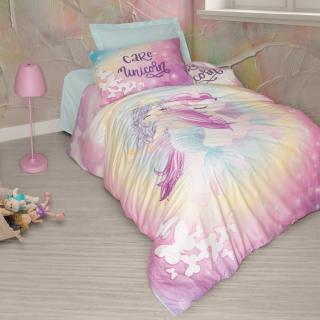 Lenjerie de pat ranforce, o persoana, bumbac 100%, Cotton Box, Sirena - Mint