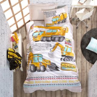 Lenjerie de pat ranforce, o persoana, bumbac 100%, Cotton Box, Track - Turquoise