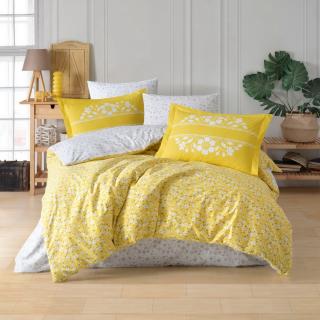 Lenjerie pat dublu, poplin, Hobby, Sofia - Yellow