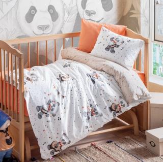 Lenjerie patut bebe, bumbac 100%, Cotton Box, Musico - Orange