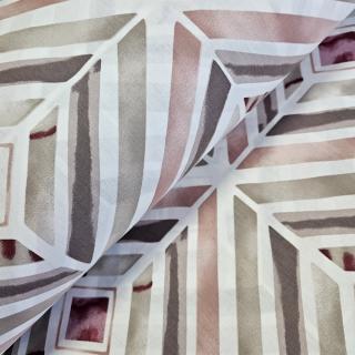 Material textil ranforce, 240cm, bumbac 100%, Alb cu romburi roz