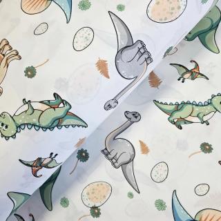Material textil ranforce, bumbac 100%, Dinozauri