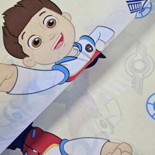 Material textil ranforce, bumbac 100%, Patrula - crem