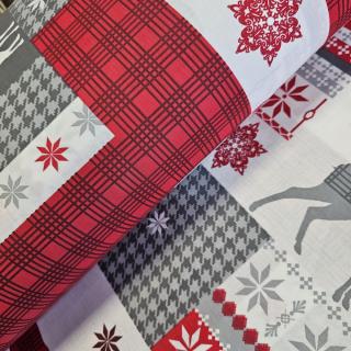 Material textil ranforce, bumbac 100%, Traditional de Craciun