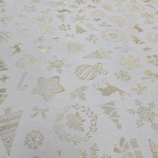Material textil teflonat, 140cm, Astroni - motive de Craciun