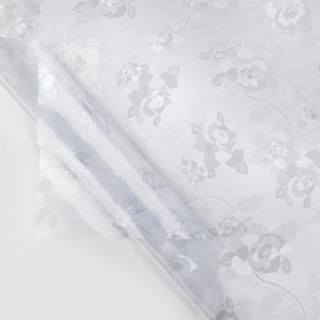 Musama PVC transparenta embosata, 137cm latime, model floral