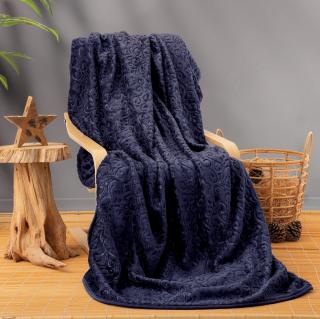 Patura embosata, Cotton Box, 220x240cm - Dark Blue
