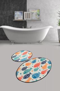 Set 2 covorase de baie, Chilai Home, Fish Djt - Colourful