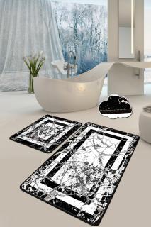 Set 2 covorase de baie, Chilai Home, Marmor - Black