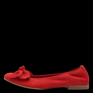 Balerini dama Tamaris 1-22141-44, piele intoarsa, rosii