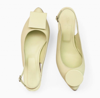 Balerini decupati la spate varianta combi Alice, piele naturala, verde lime