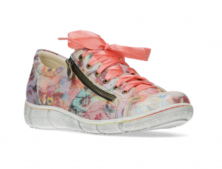 Pantofi casual dama Laura Vita Goctho 11, piele naturala, floral