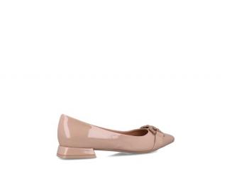 Pantofi casual dama Menbur Hagen, piele ecologica lac, nude