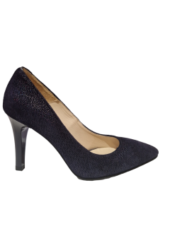 Pantofi eleganti dama Diane Marie P 111, piele intoarsa bleumarin