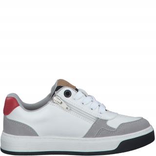 Pantofi sport baieti S.OLIVER 43100, piele ecologica, albi